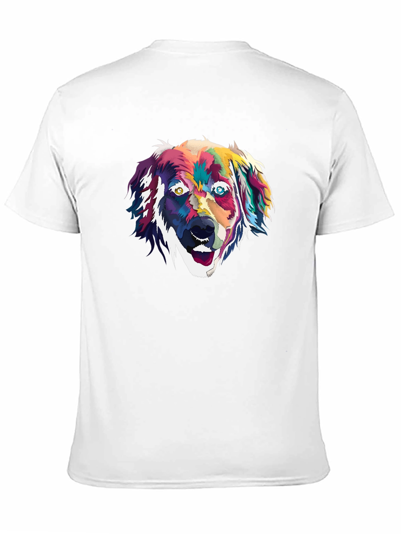 Black Colorful Dog Portrait Graphic Tee - Black view 11
