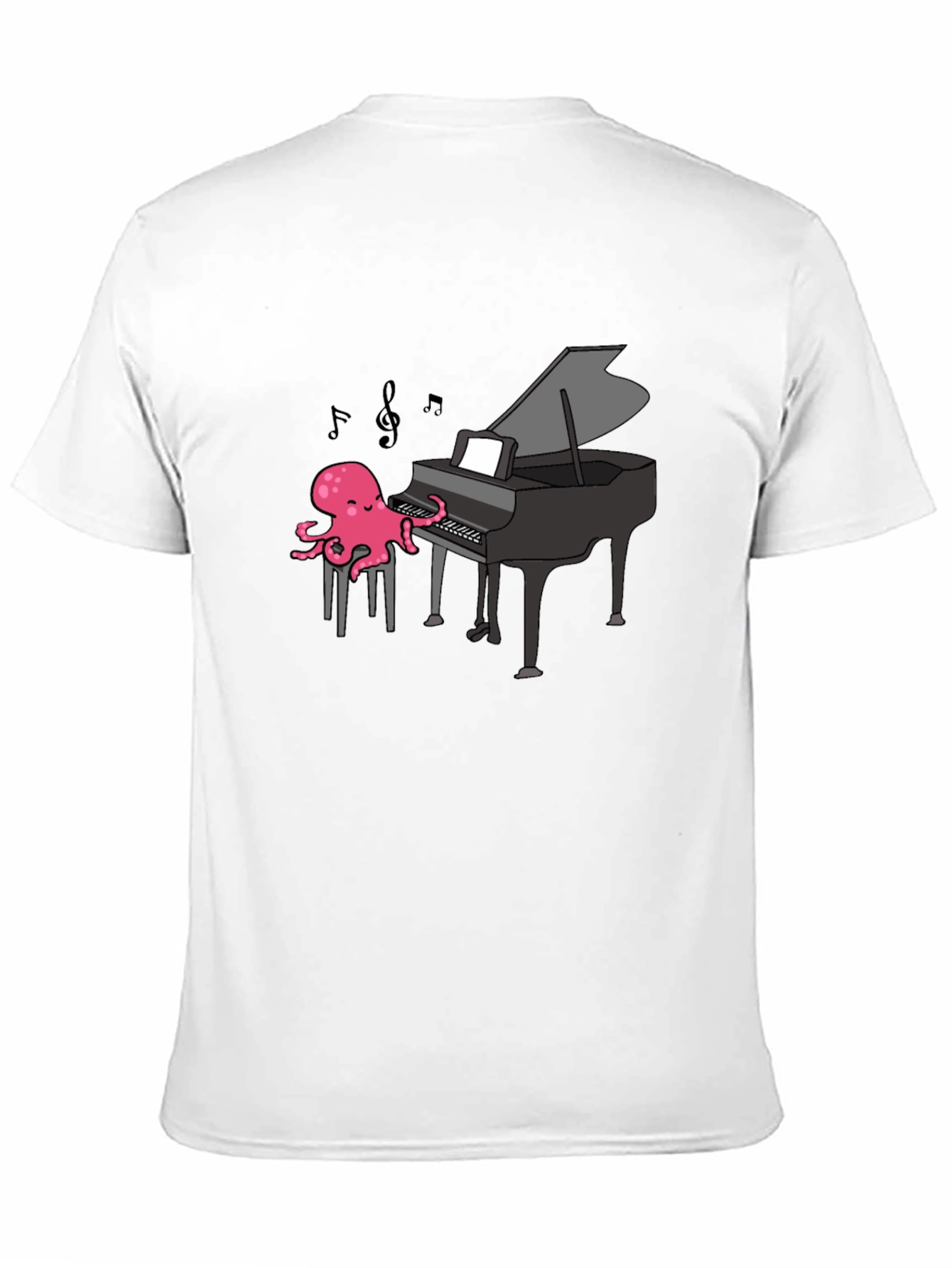 Black Octopus Pianist T-Shirt - Musical Ocean Tee view 11
