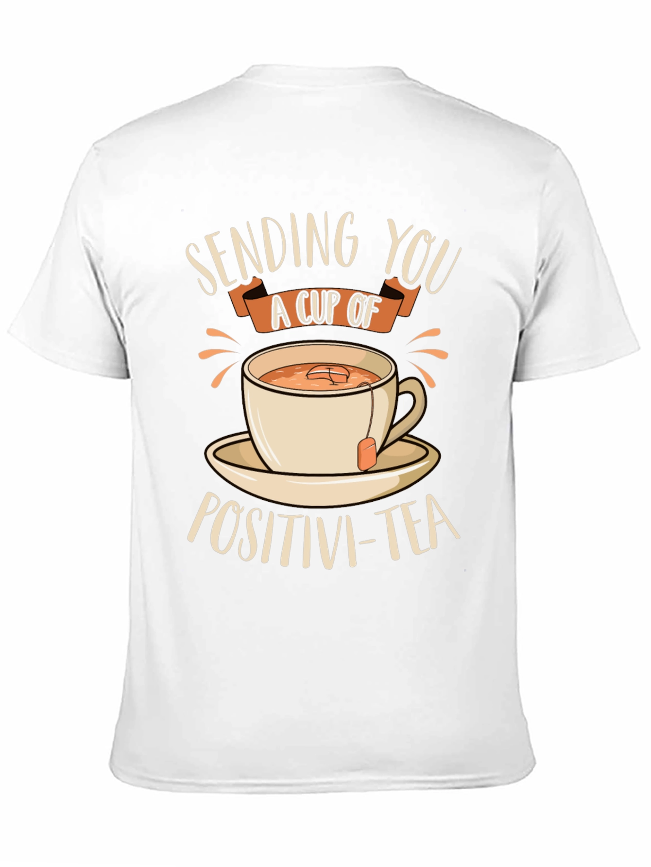 Black Sending You Positivi-Tea Black Graphic T-Shirt view 11