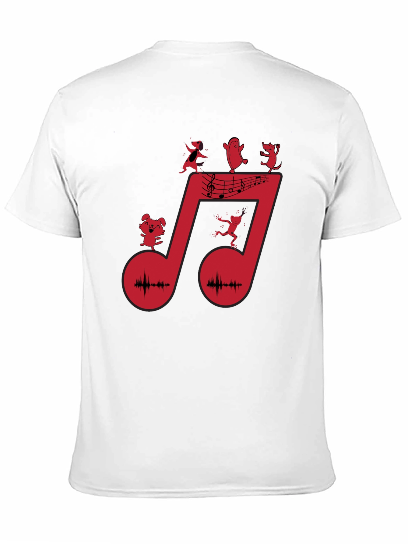 Musical Note Graphic Tee - Black Cotton T-Shirt - 11