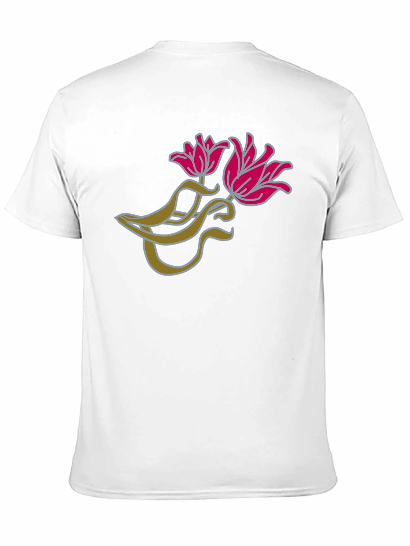 Black Floral Graphic Black T-Shirt for Men view 11