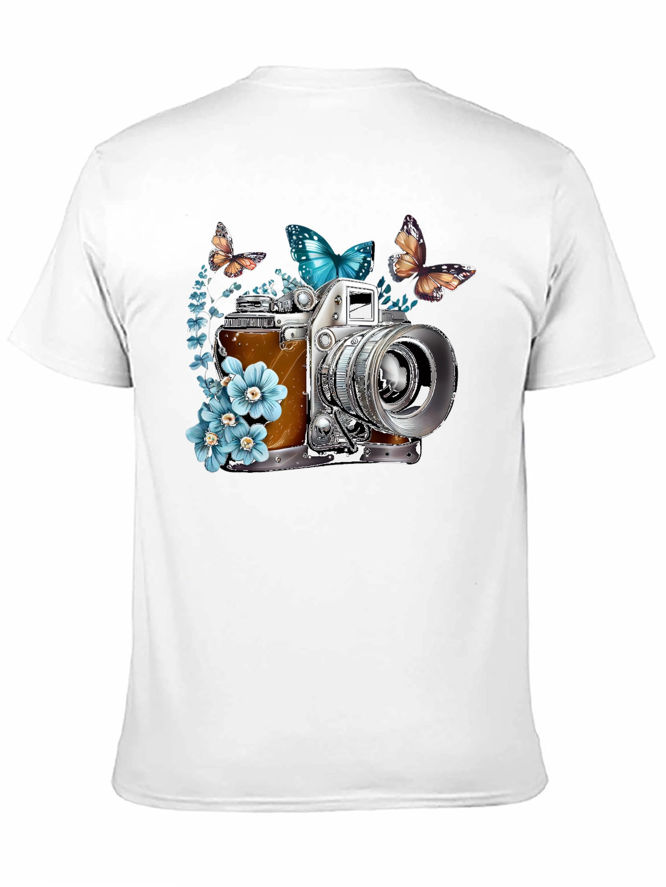 Black Vintage Camera & Butterfly Graphic Tee view 11