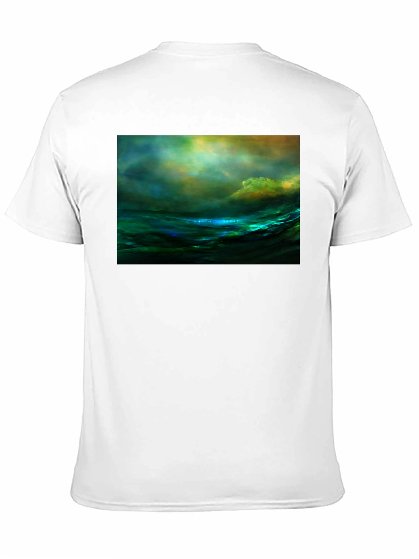 Black Ocean Wave Art T-Shirt view 11