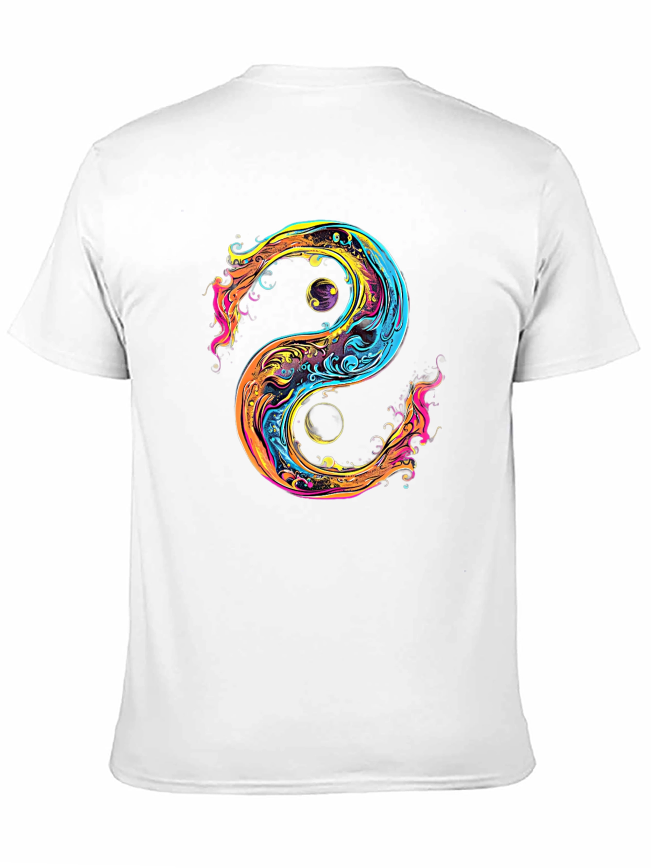 Black Yin Yang Graphic Black T-Shirt view 11