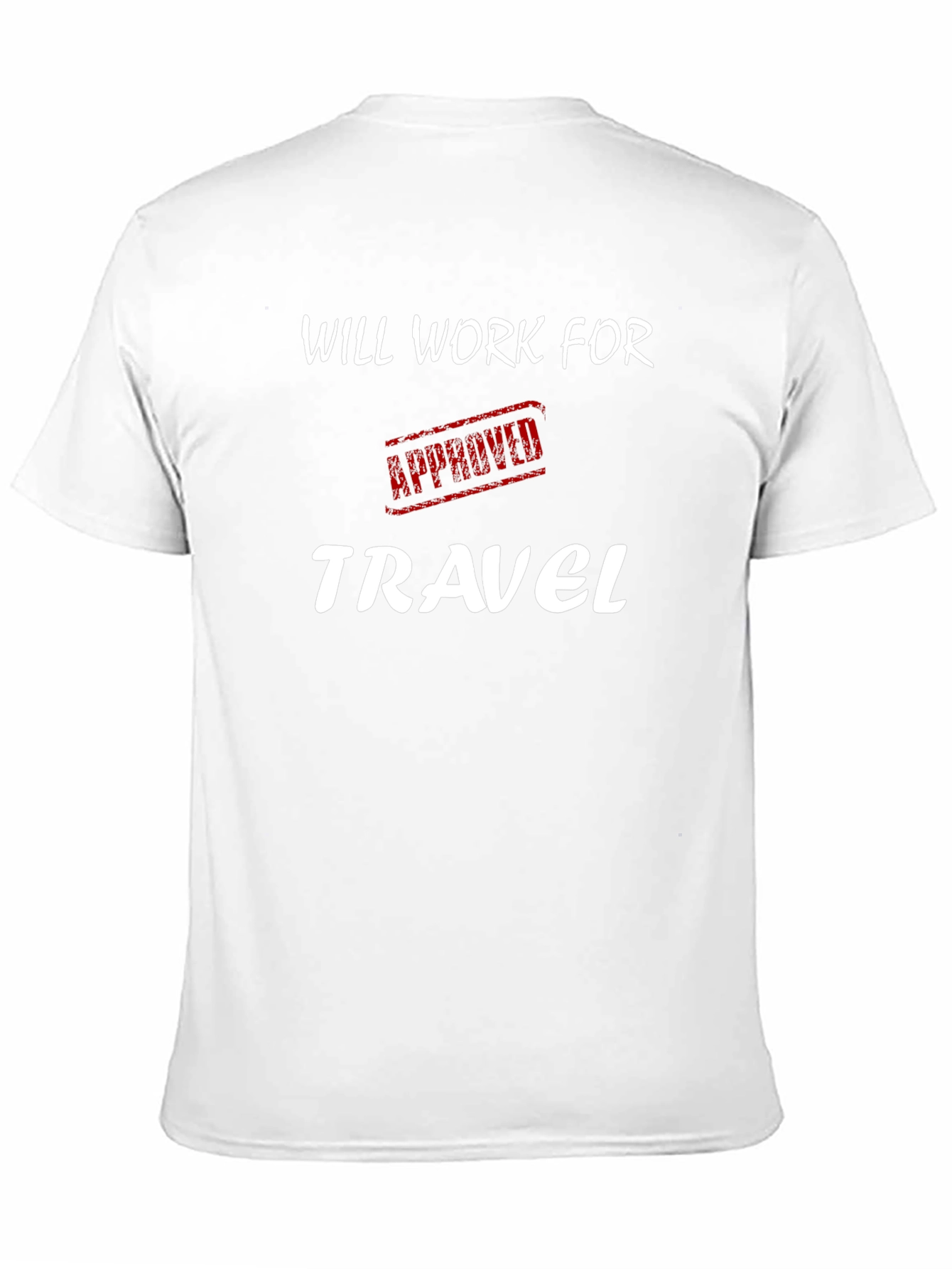 Will Work For Travel T-Shirt - Black Crew Neck - 11