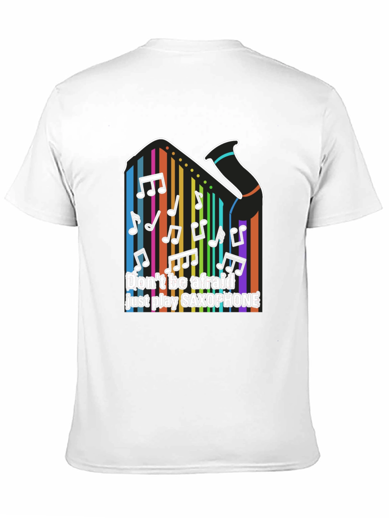Black Colorful Saxophone Music T-Shirt: Play Fearlessly view 11