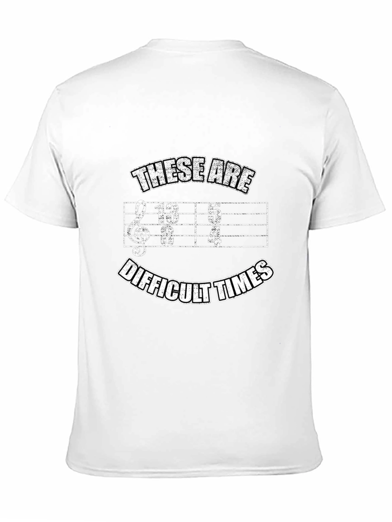 Black Difficult Times Music Humor T-Shirt view 11
