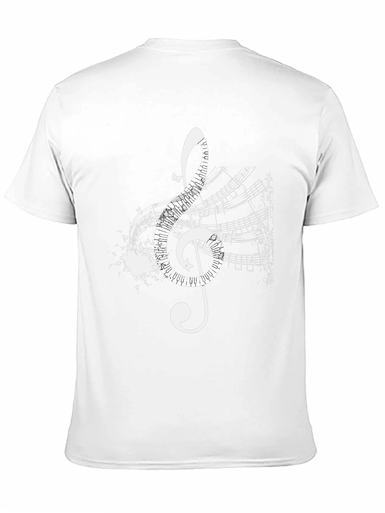Black Musical Treble Clef T-Shirt - Artistic Black Tee view 11