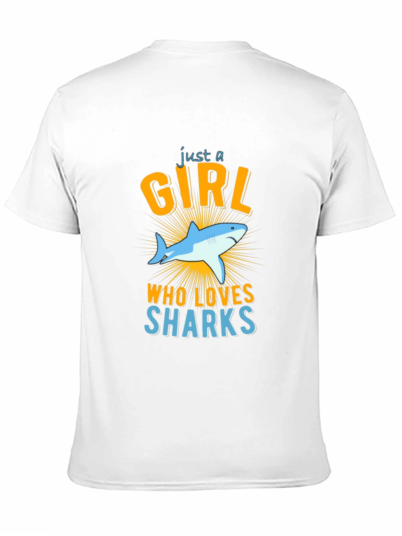 Black Just A Girl Who Loves Sharks T-Shirt view 11