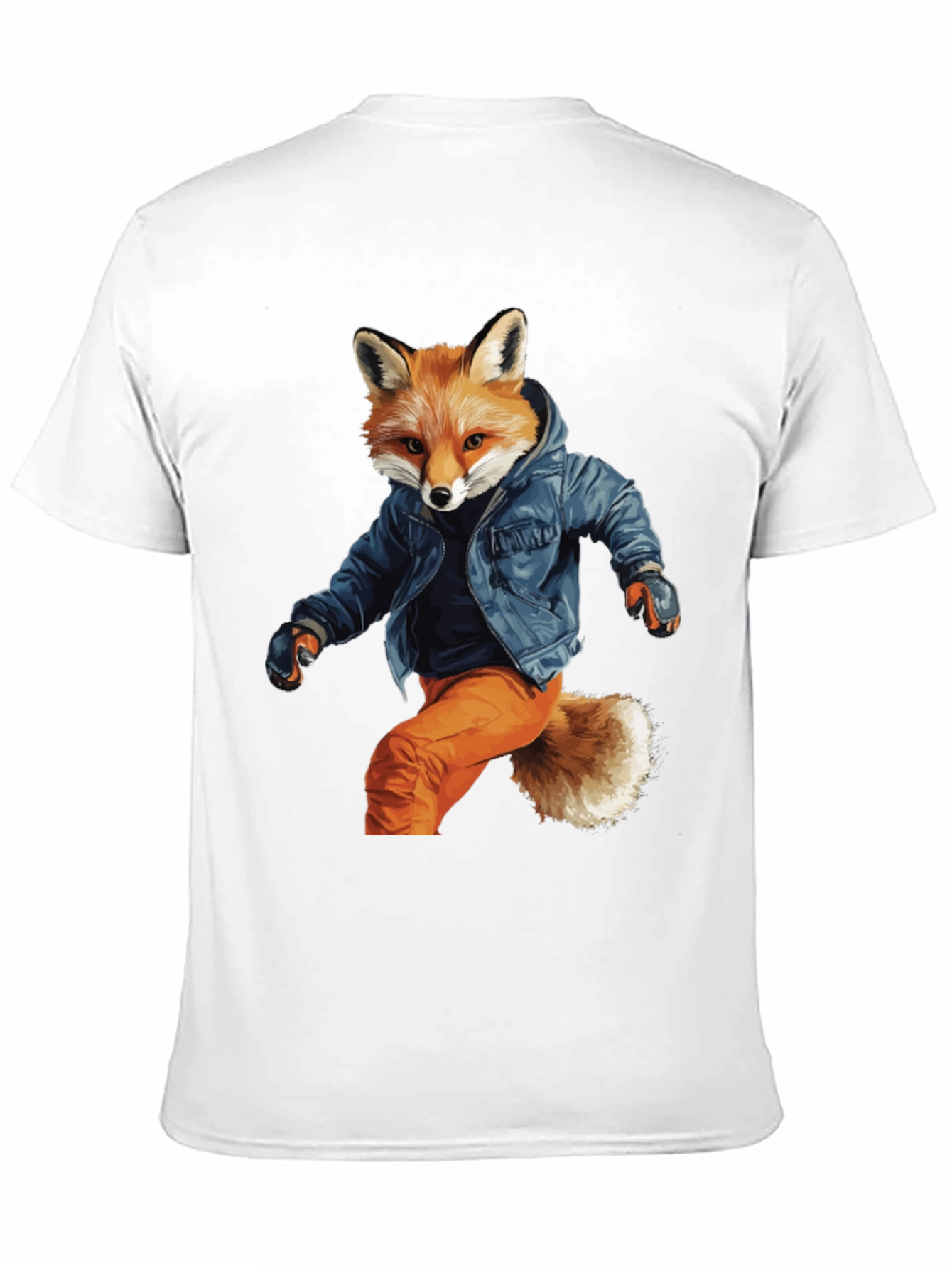 Black Stylish Fox Graphic T-Shirt view 11