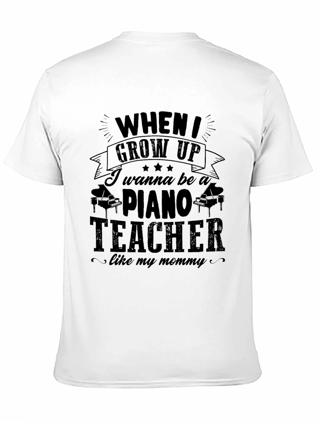 Black Piano Teacher Mommy Like T-Shirt view 11