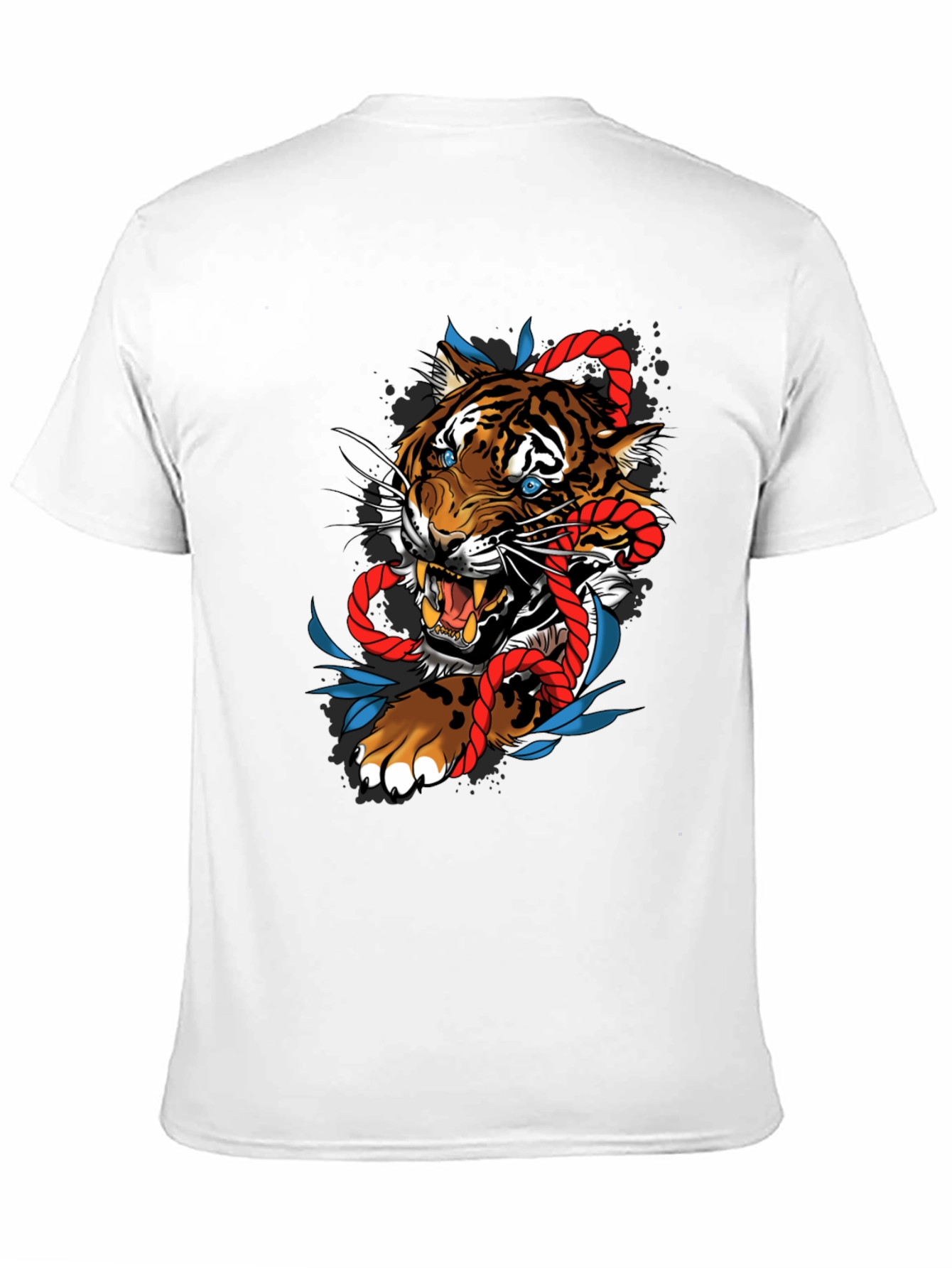 Black Tiger and Rope Graphic Tee - Unique Design view 11