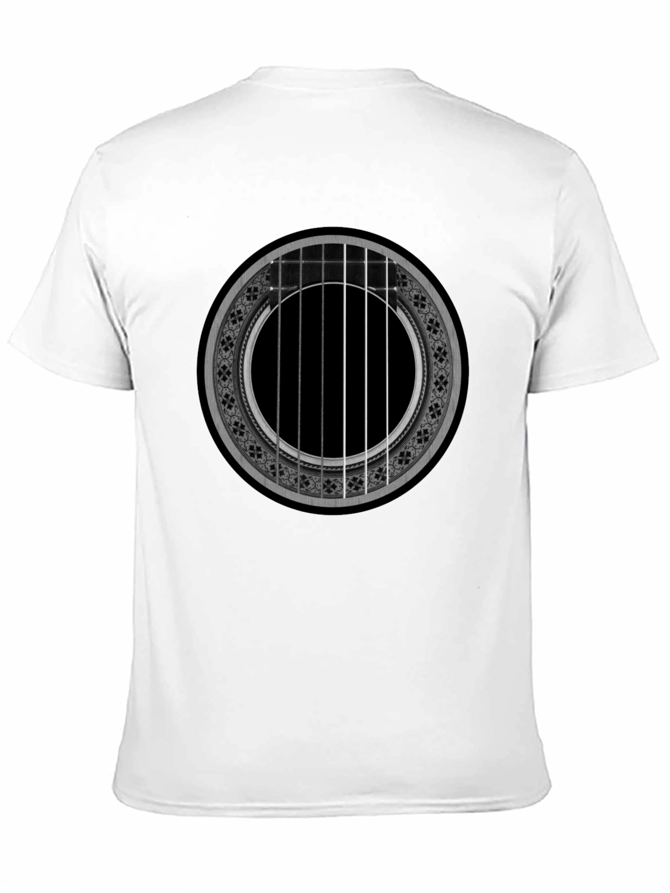 Black Acoustic Guitar Rose T-Shirt - Music Lover Tee view 11