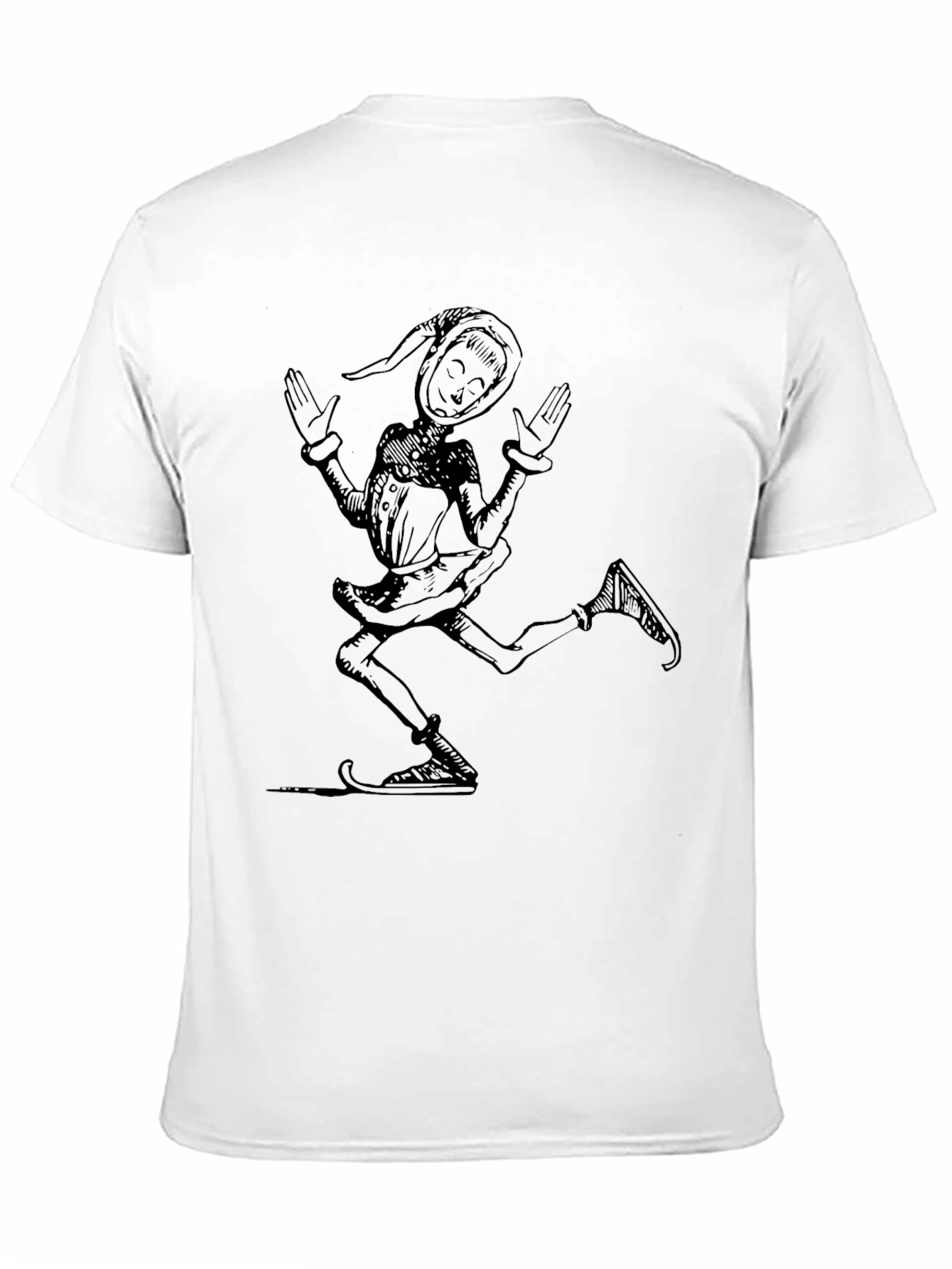 Black Whimsical Jester Graphic Tee - Black Cotton Blend view 11