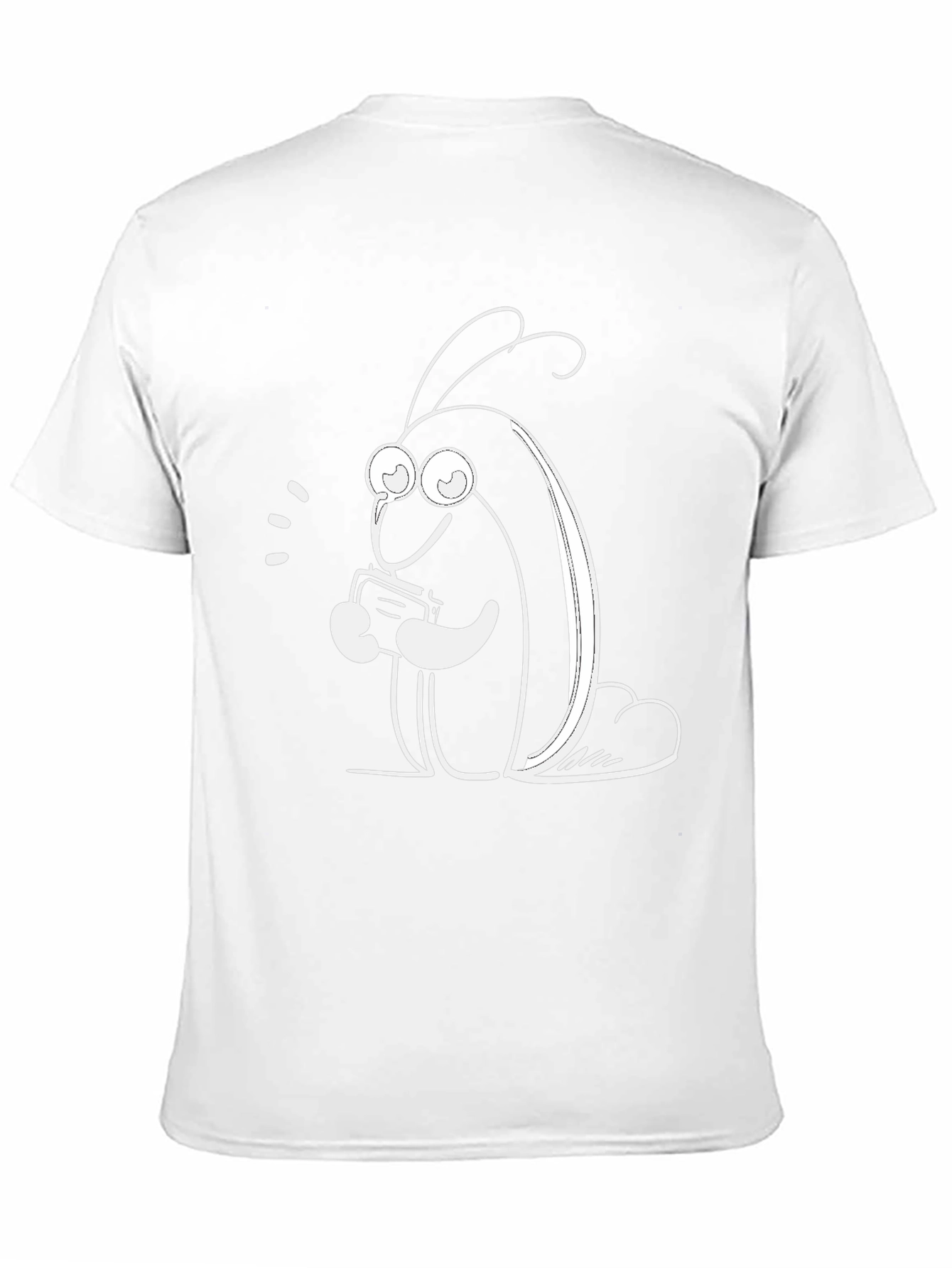 Black Cute Cartoon Bug on Black T-Shirt view 11