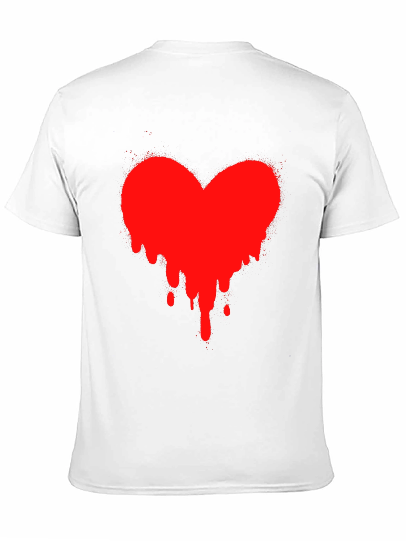 Black Heart Drip Black T-Shirt - Express Your Love! view 11