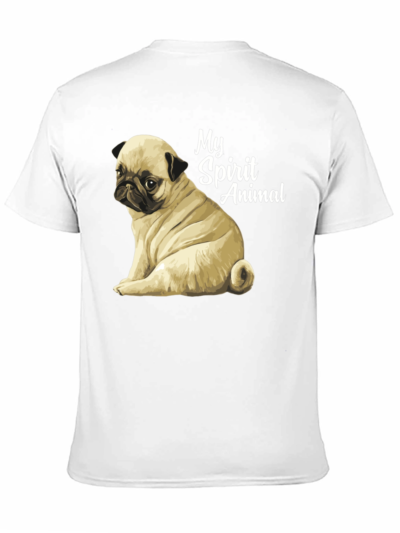 Black Pug Spirit Animal Black T-Shirt view 11