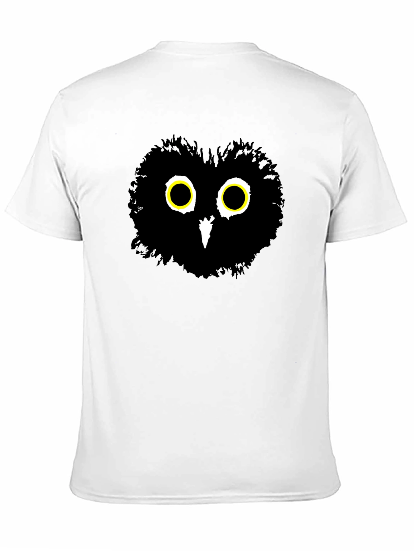 Black Whimsical Owl Graphic Tee - Men's Black Cotton T-Shirt view 11