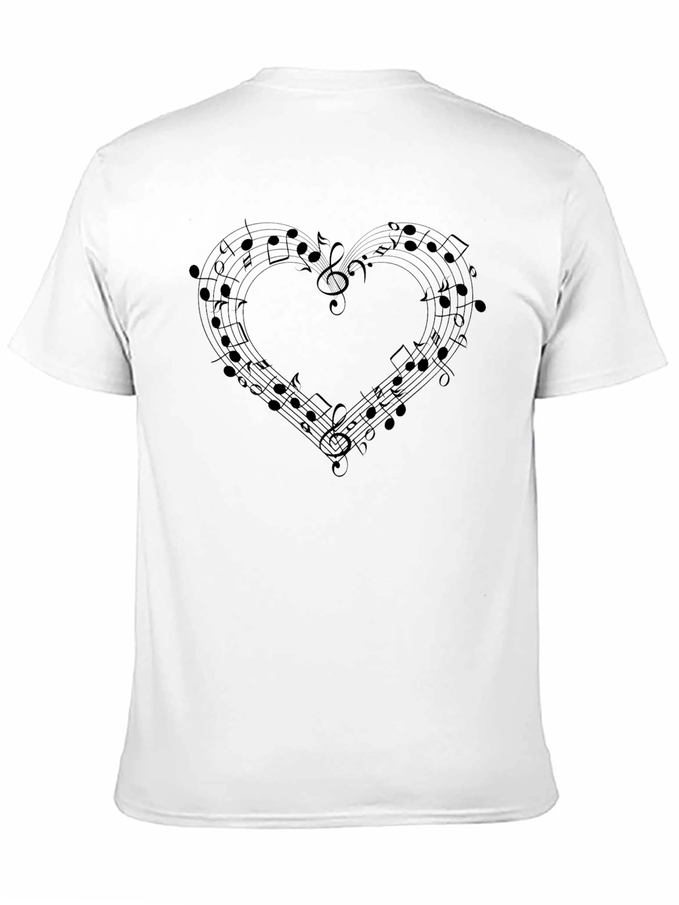 Black Musical Heart Tee - Black Crew Neck T-Shirt view 11