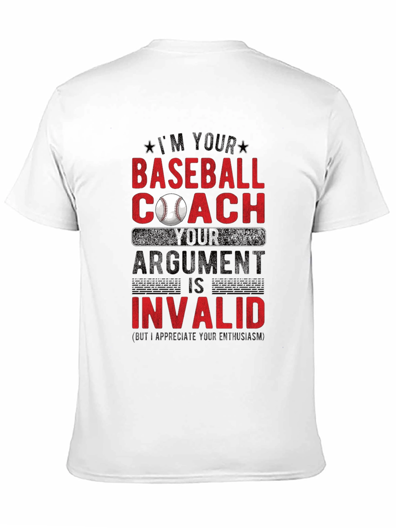 Black Baseball Coach T-Shirt - Argument Invalid view 11
