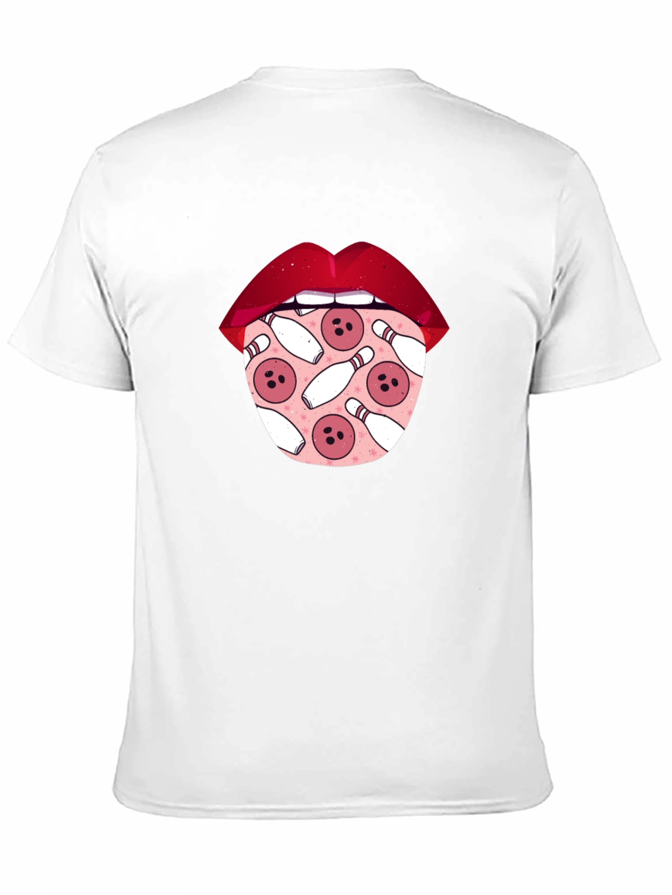 Black Bowling Lips Graphic Tee - Unique Design view 11