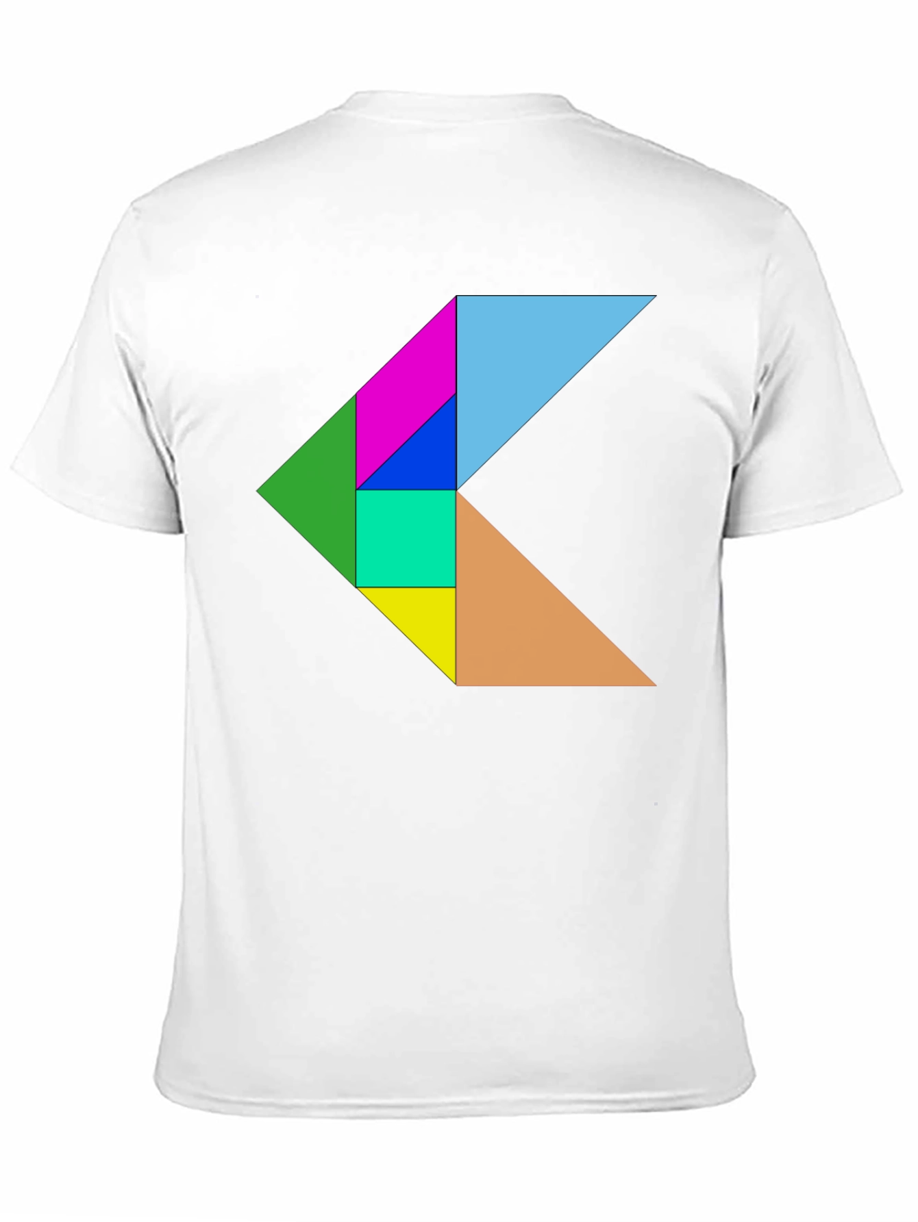 Black Geometric Puzzle Design Black T-Shirt view 11