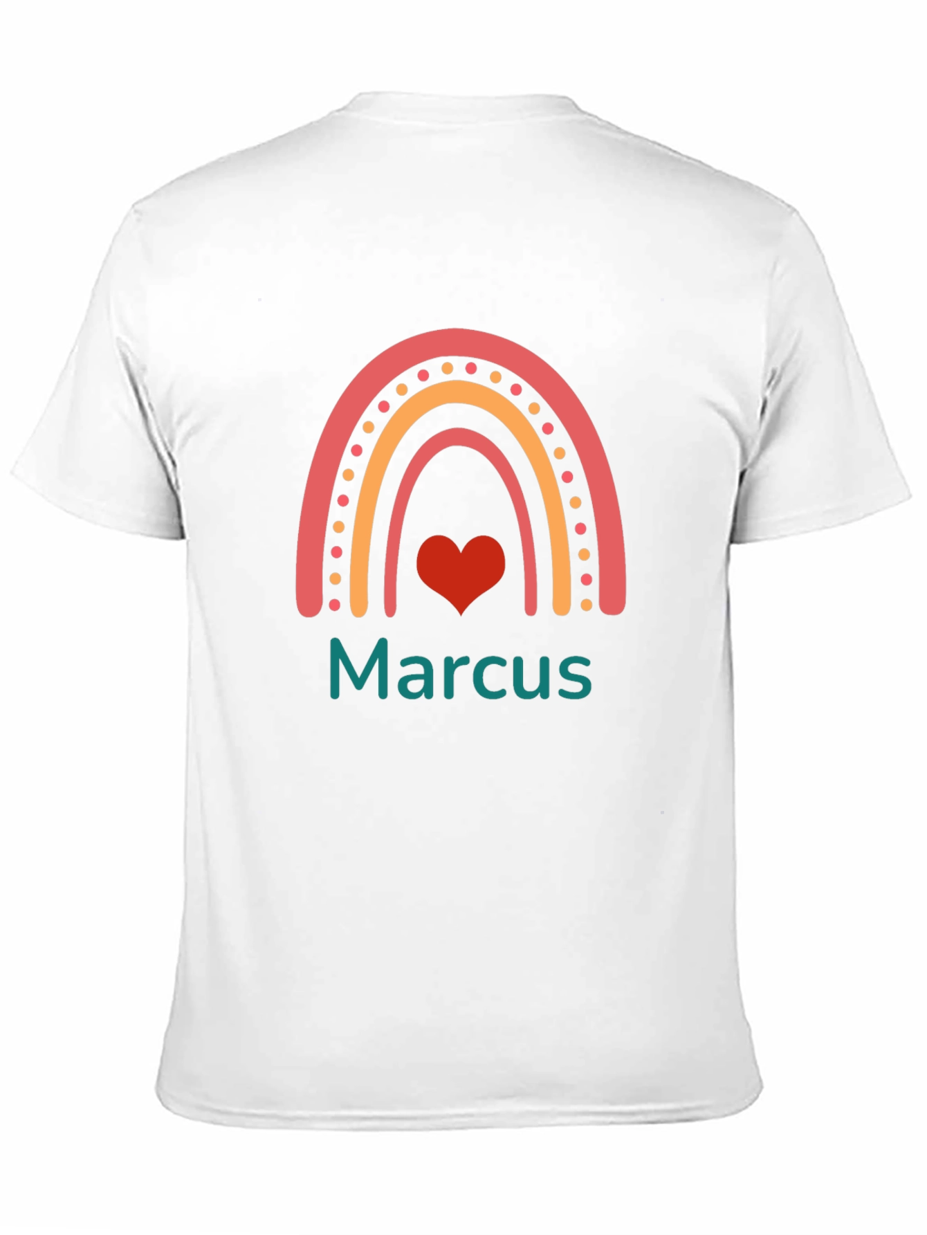 Black Personalized Marcus Rainbow Heart T-Shirt view 11
