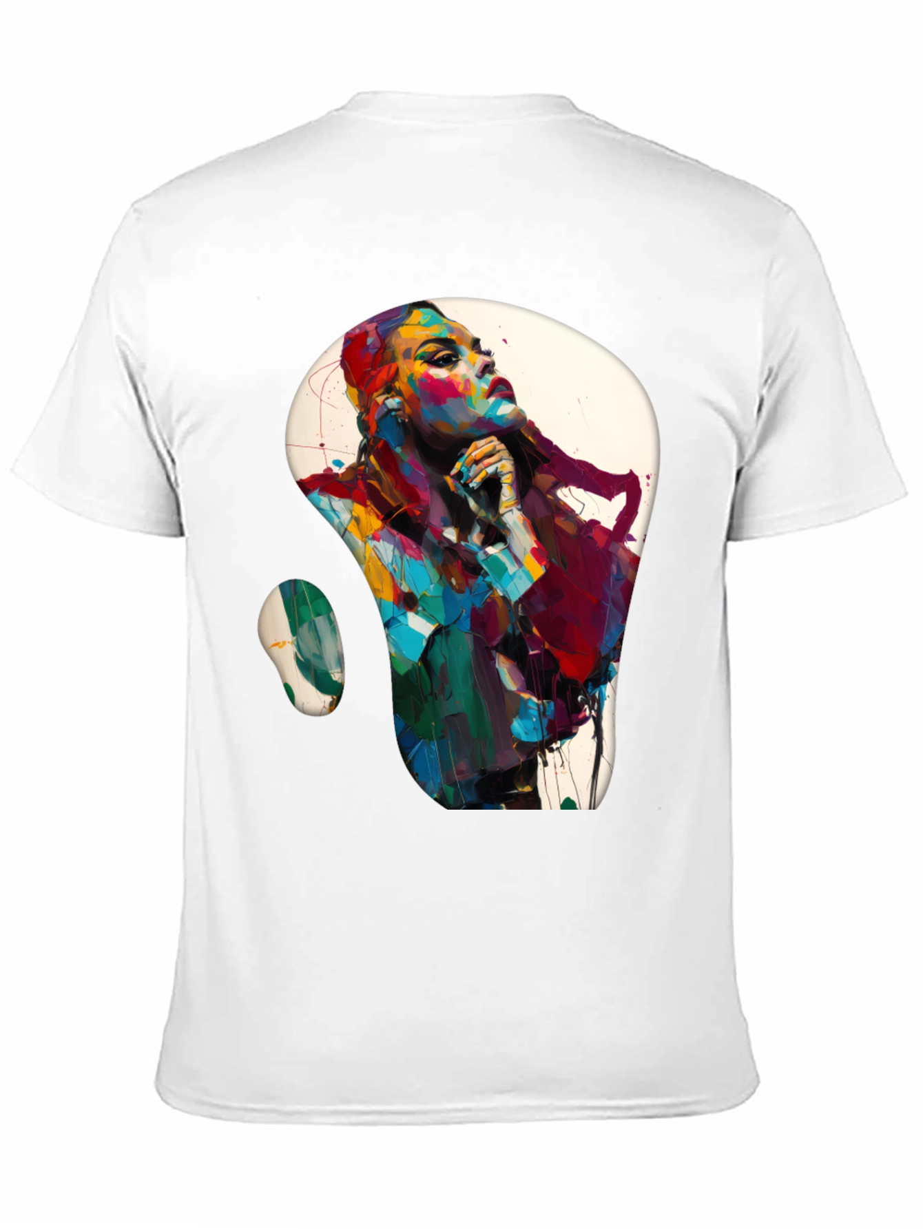 Black Abstract Woman Graphic Black T-Shirt view 11