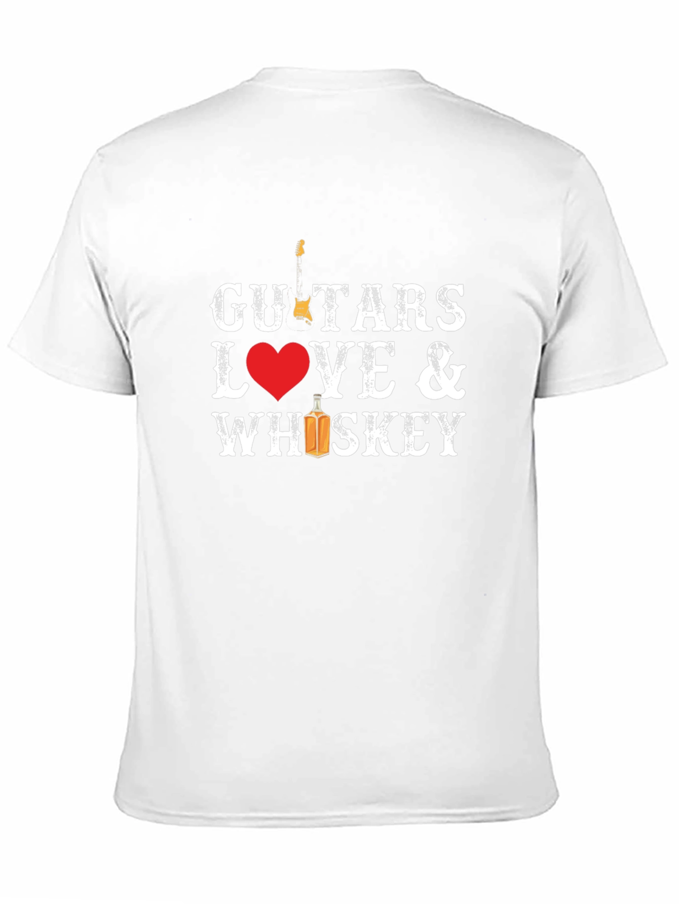Black Guitars Love & Whiskey Graphic Tee - Music Lover Shirt view 11
