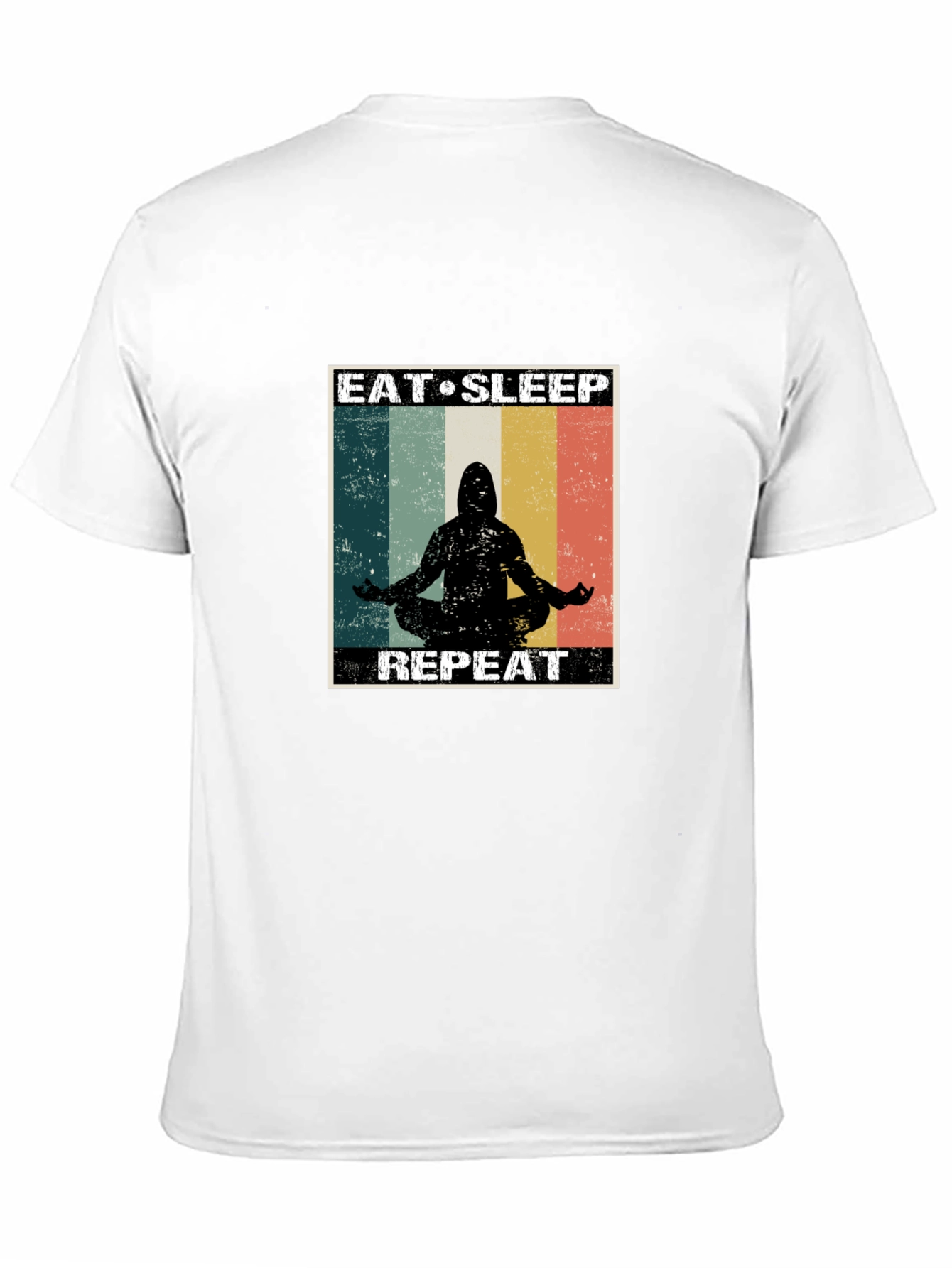 Black Eat Sleep Meditate Repeat Black T-Shirt view 11