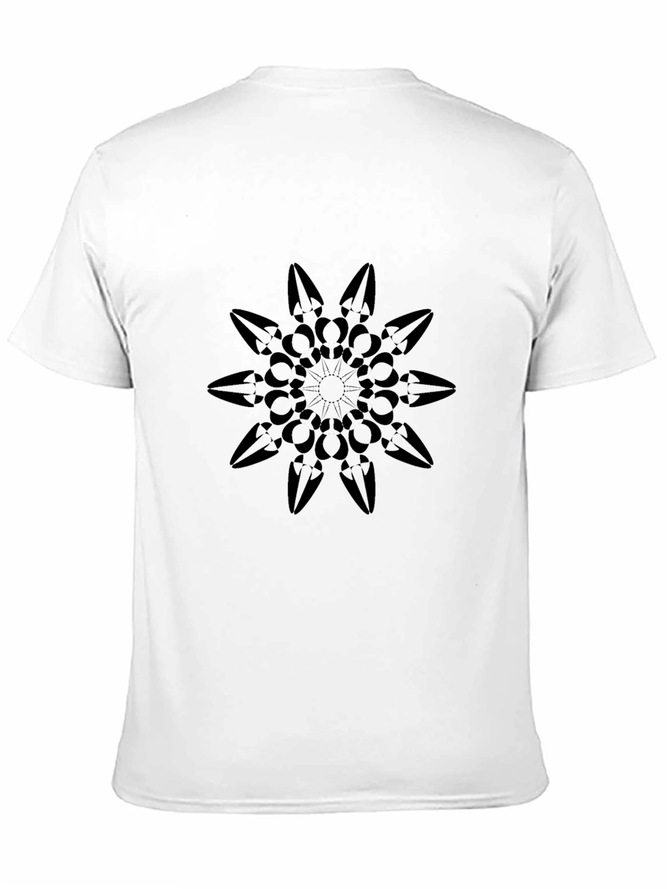 Black Black T-Shirt with Mandala Design view 11