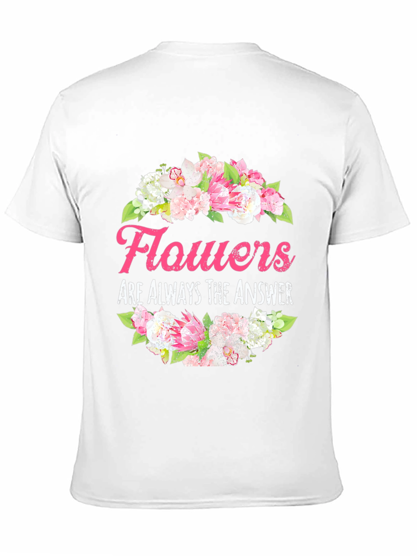 Black Floral Answer T-Shirt - Stylish Graphic Tee view 11