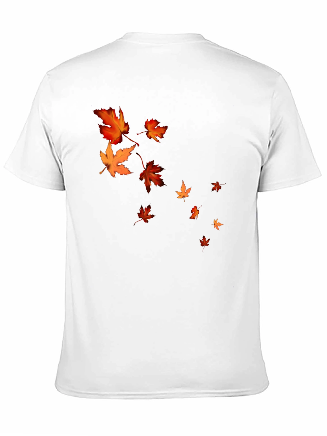 Black Fall Leaves Graphic Black T-Shirt view 11