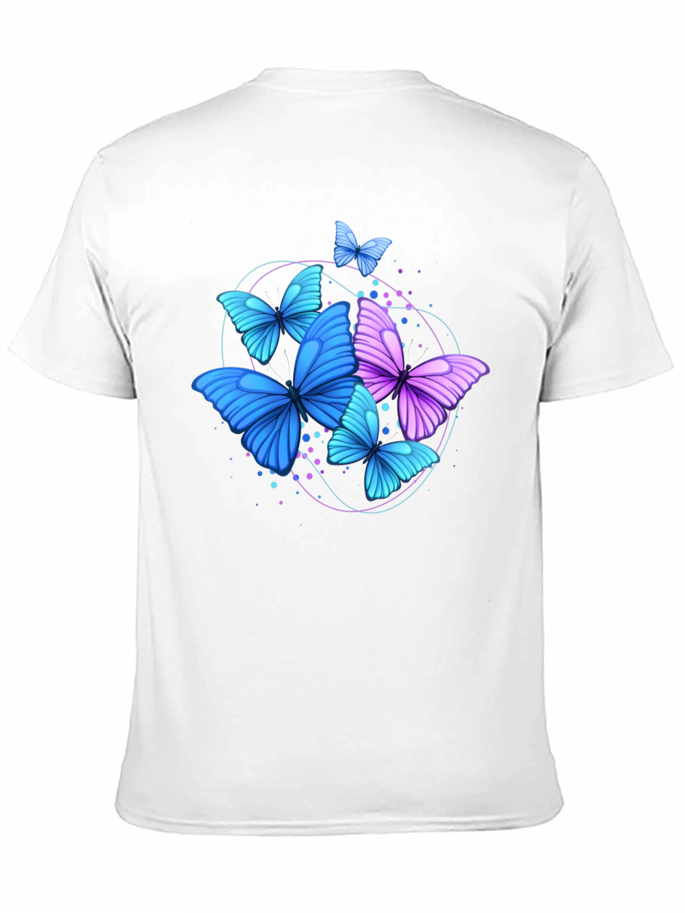 Black Butterfly Graphic Print Crew Neck Men's T-Shirt view 11