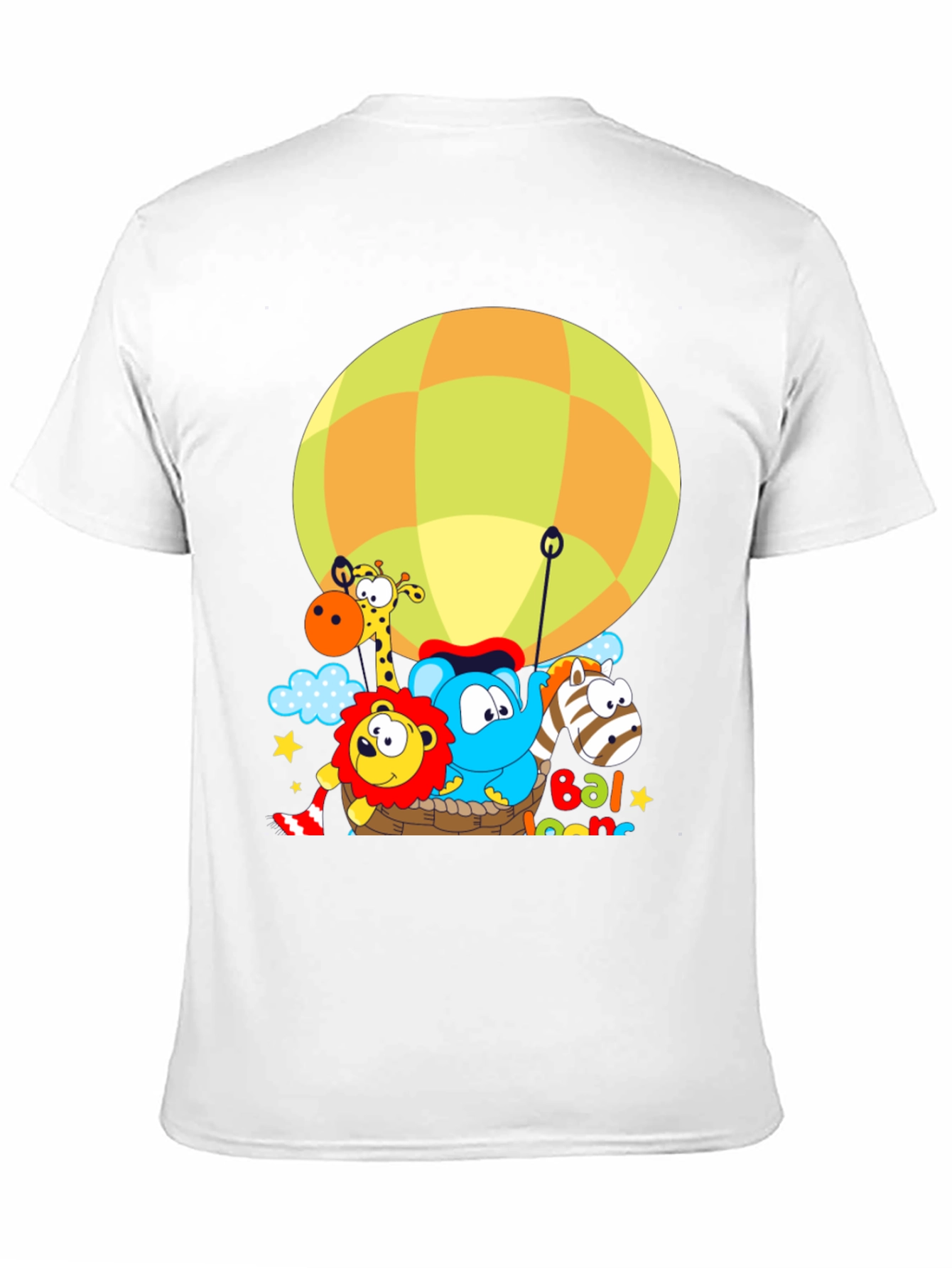 Black Cartoon Animal Balloon Ride Graphic T-Shirt view 11