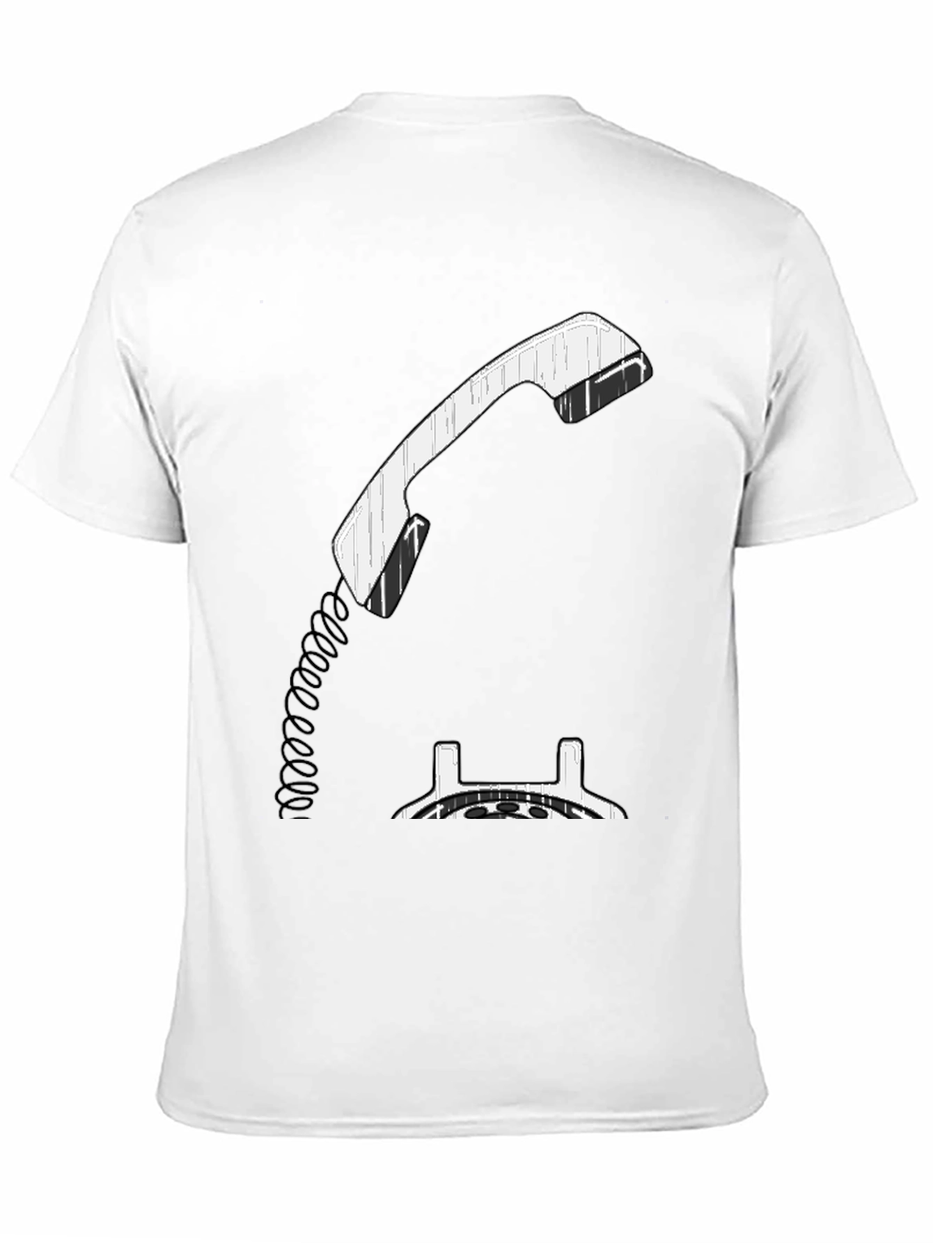 Black Vintage Rotary Phone Graphic Tee - Black view 11