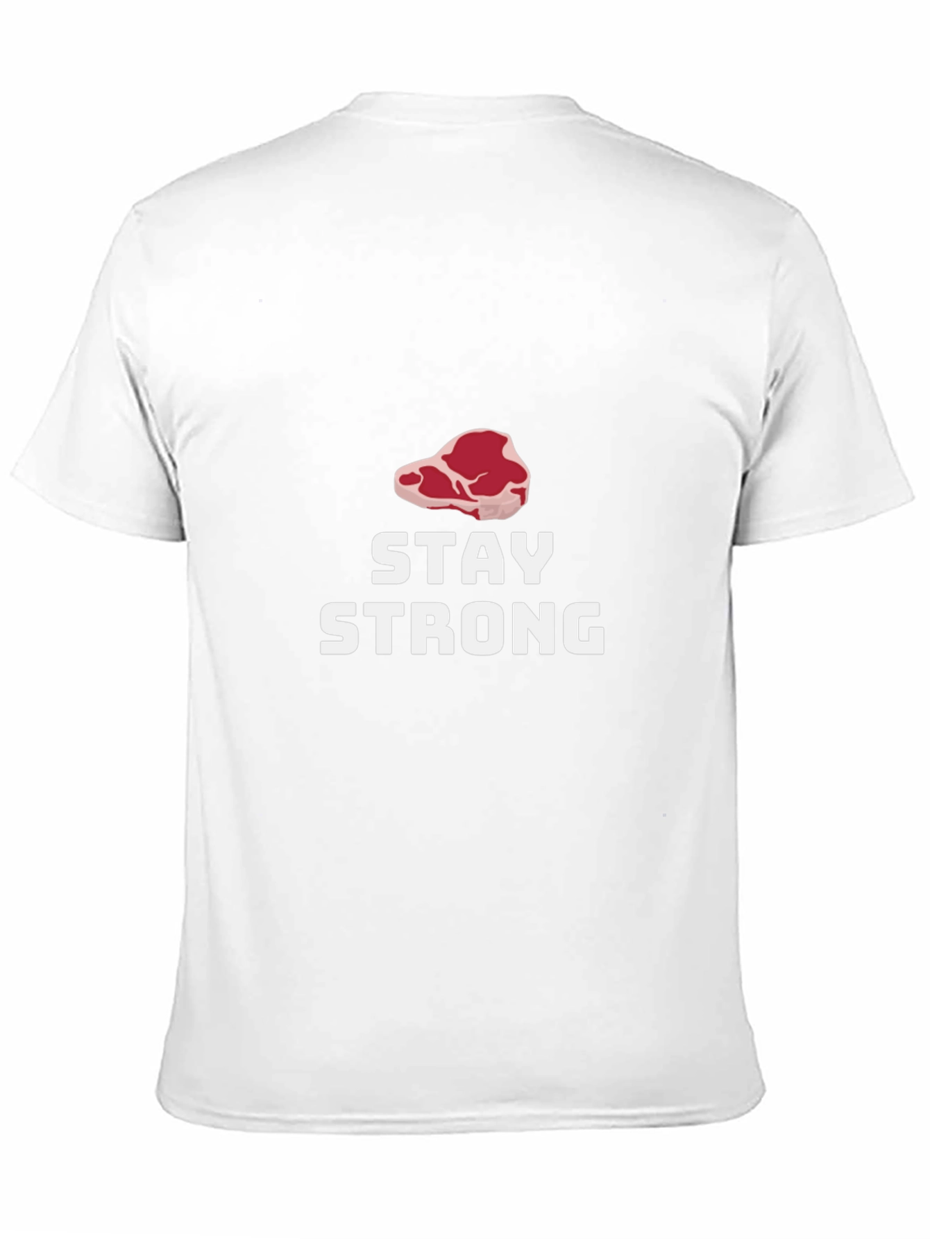Black Stay Strong Steak Graphic Tee - Black Cotton T-Shirt view 11