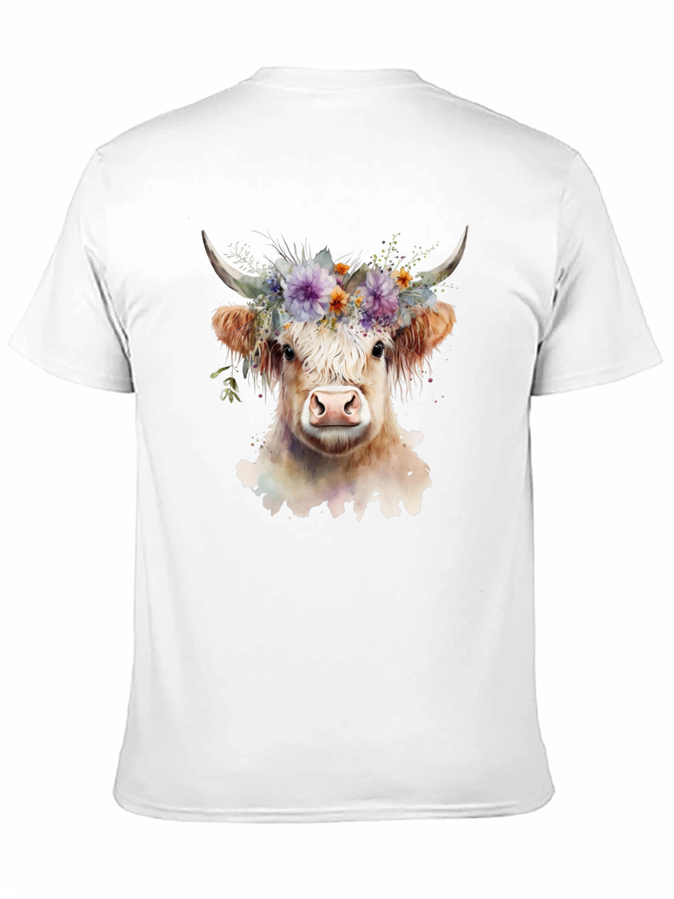 Black Floral Cow Graphic Tee - Unisex Soft Cotton view 11