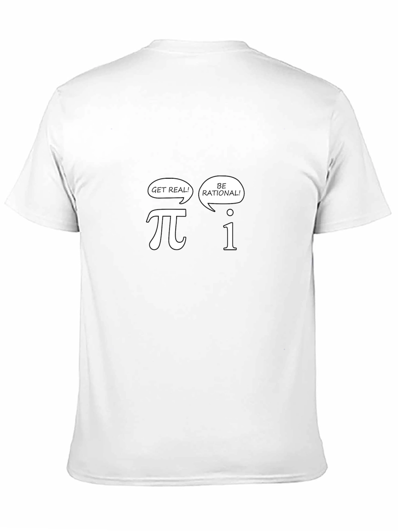 Black Math Humor Tee: Get Real, Be Rational - Black T-Shirt view 11