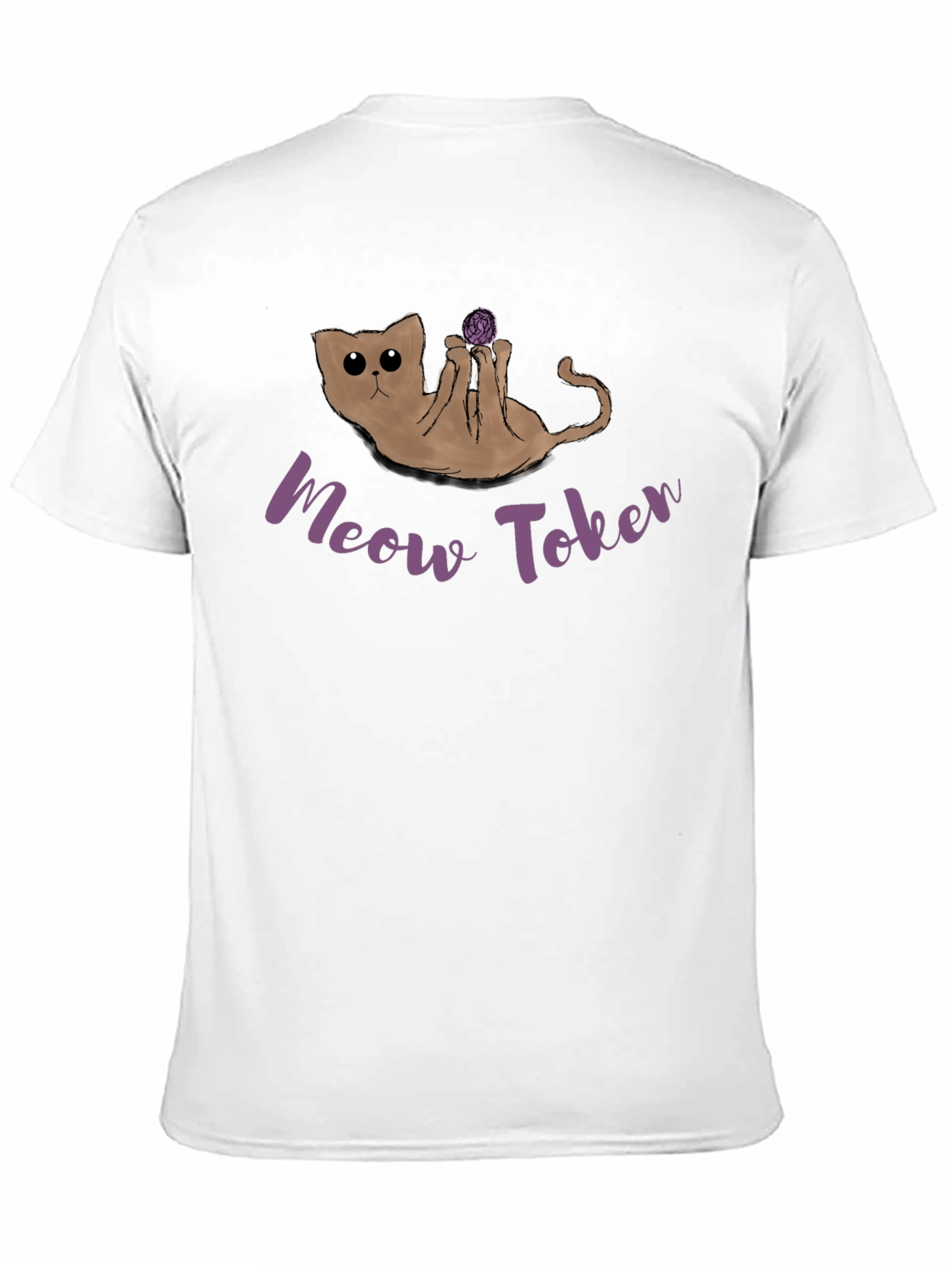 Black Meow Token Cat T-Shirt - Crypto Novelty Tee view 11