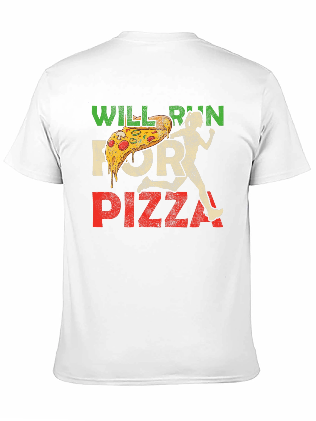 Black Will Run For Pizza Graphic T-Shirt view 11