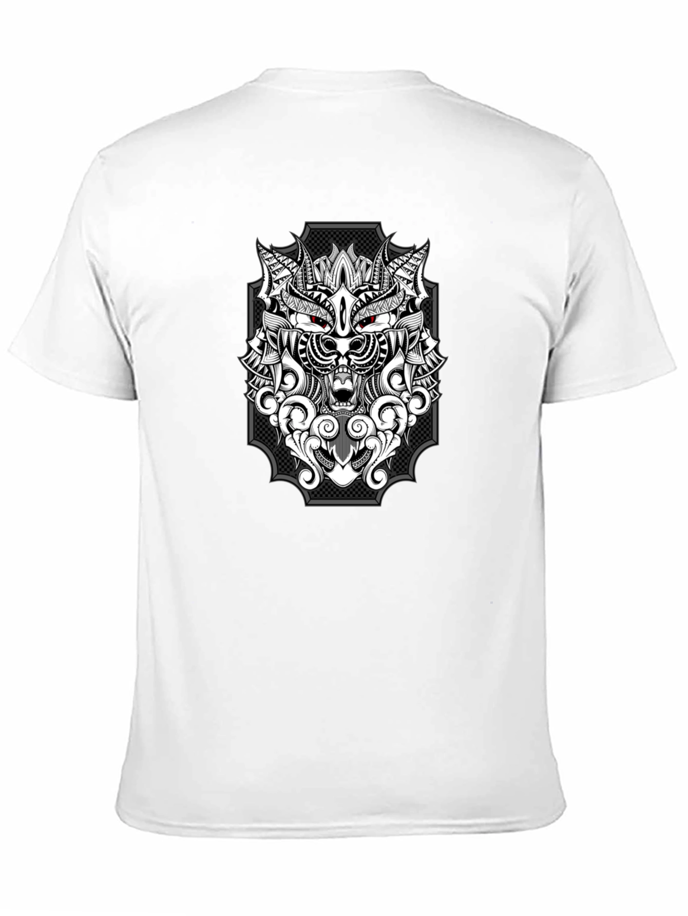 Black Wolf Graphic Print T-Shirt - Black view 11