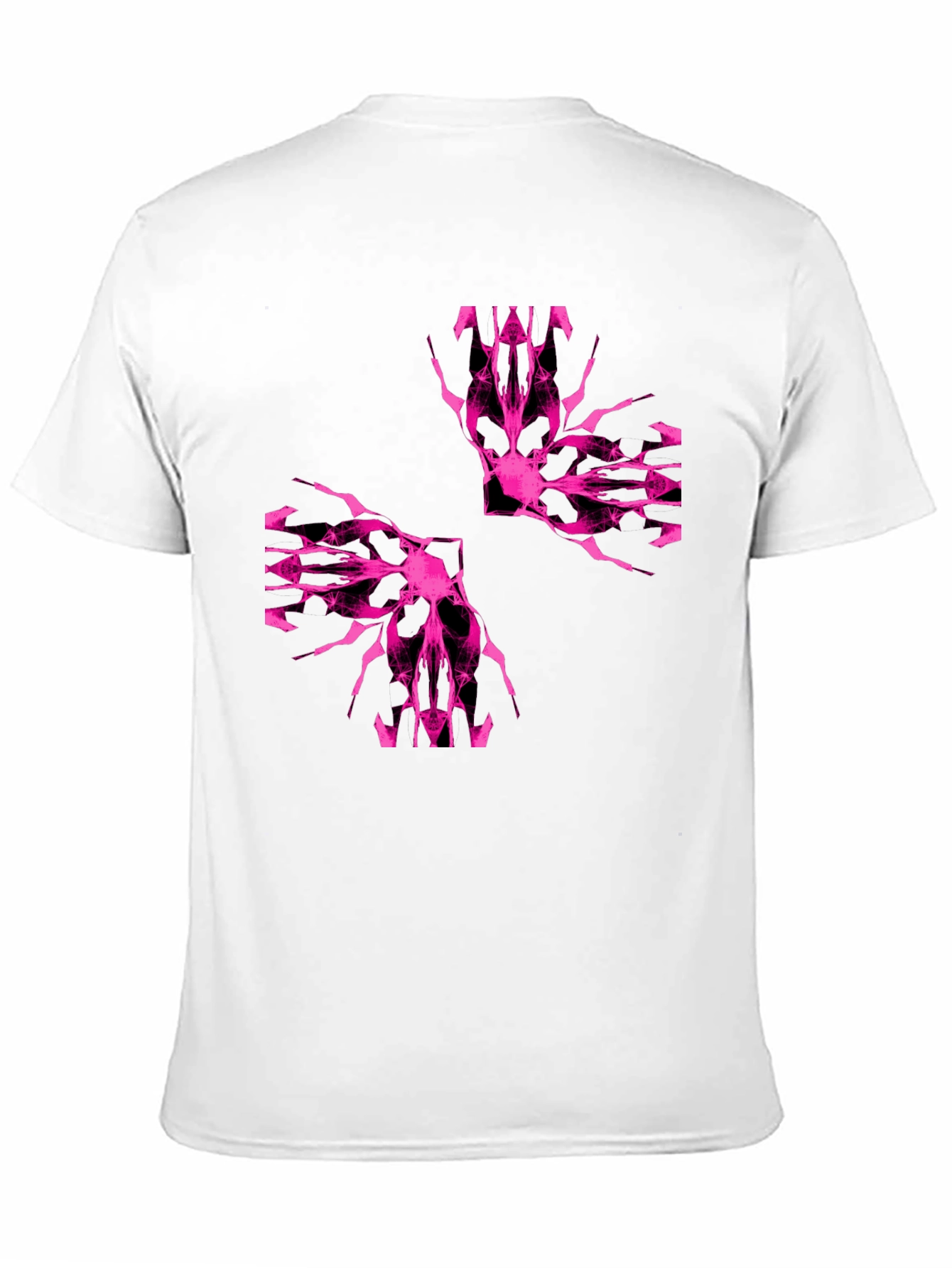 Black Abstract Pink Graphic Print Black T-Shirt view 11