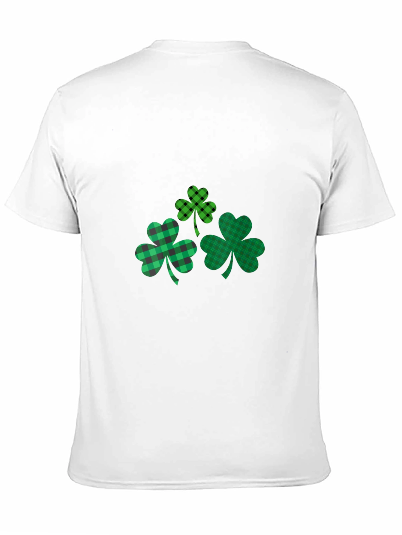Black St. Patrick's Day Shamrock Plaid T-Shirt view 11