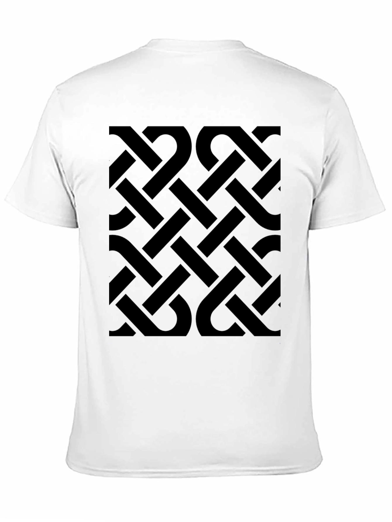 Black Geometric Patterned Men's Black T-Shirt view 11