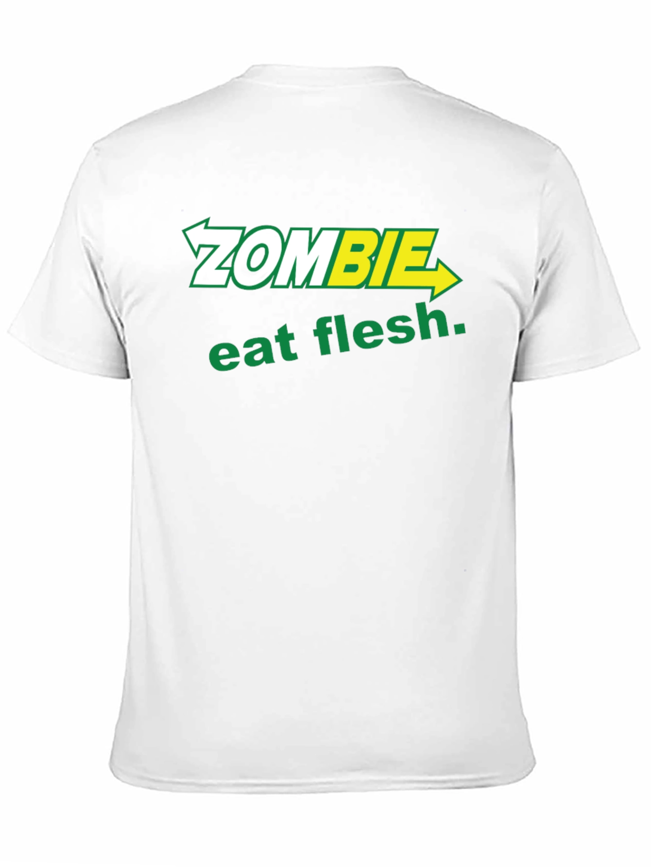 Black Zombie Eat Flesh T-Shirt - Funny Graphic Tee view 11