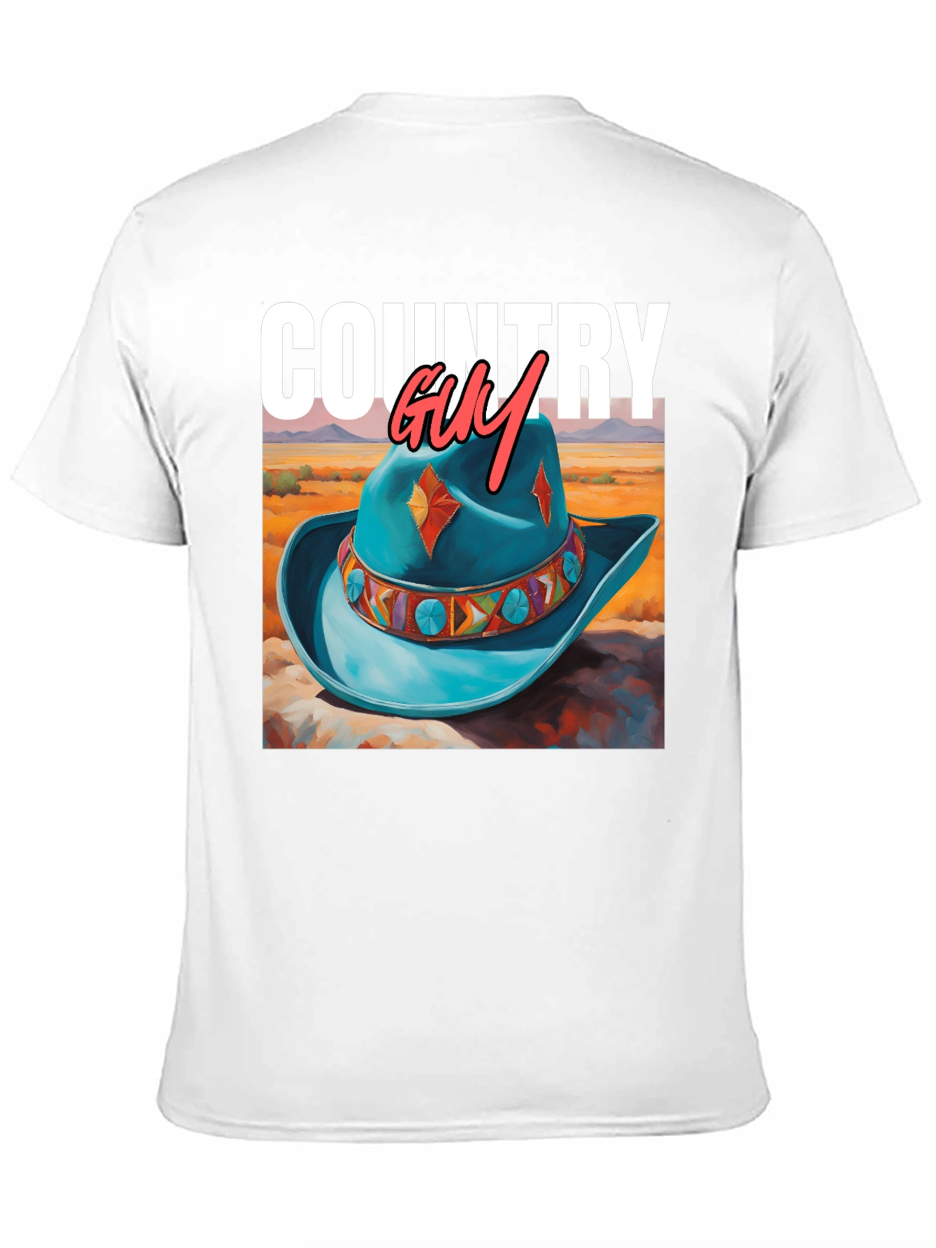 Country Guy Graphic Tee - Western Cowboy Hat Design - 11