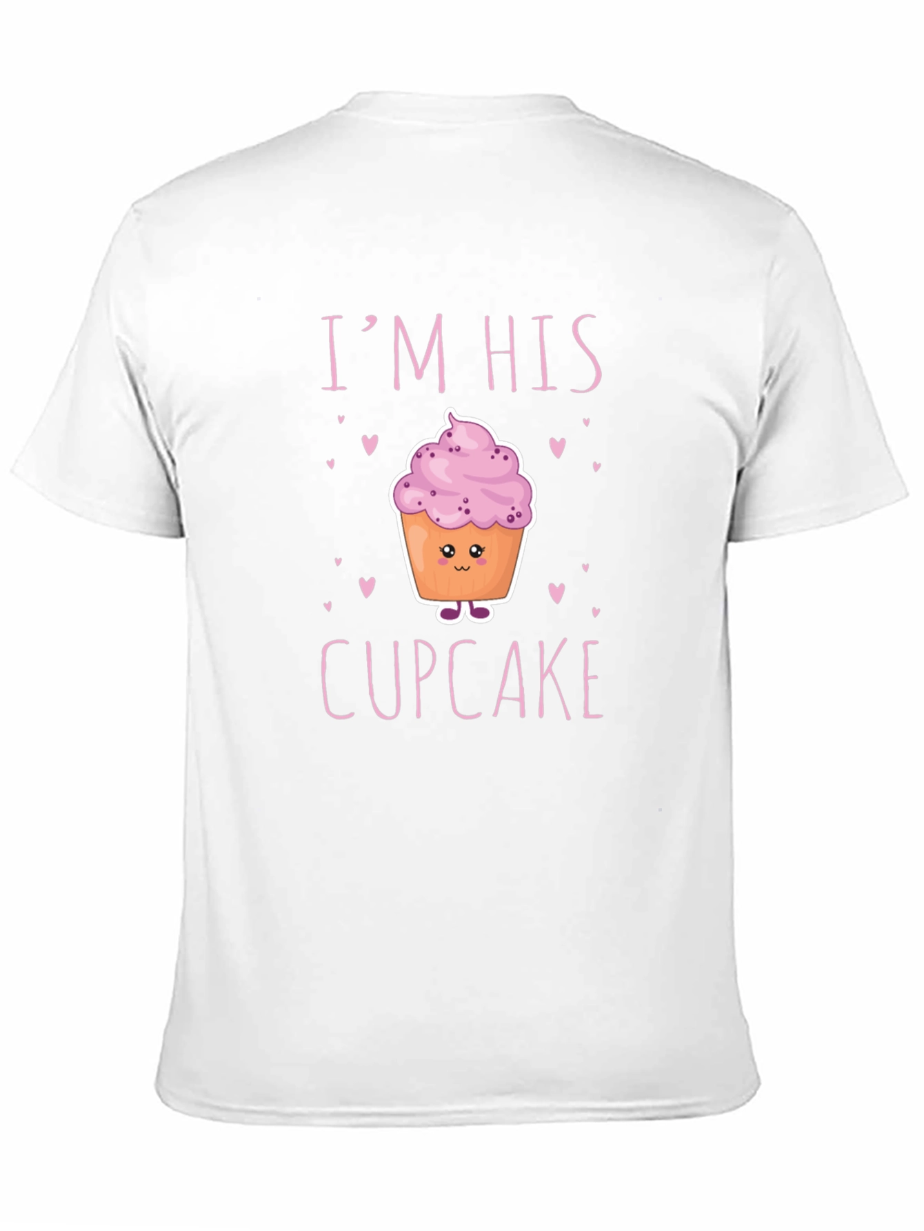 Black I'm His Cupcake Graphic T-Shirt - Novelty Couple Tee view 11