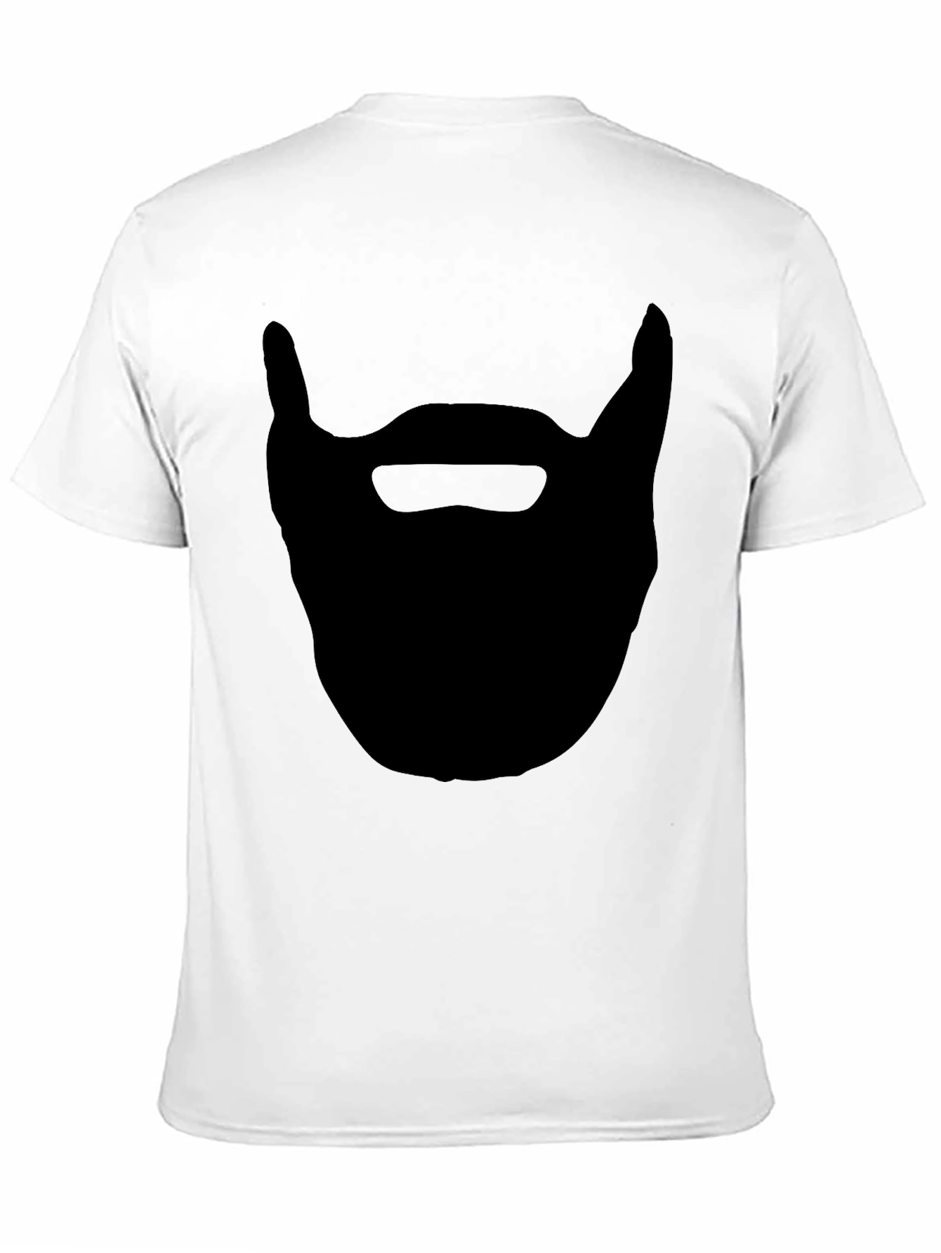 Black Beard Silhouette T-Shirt - Black Cotton Tee view 11