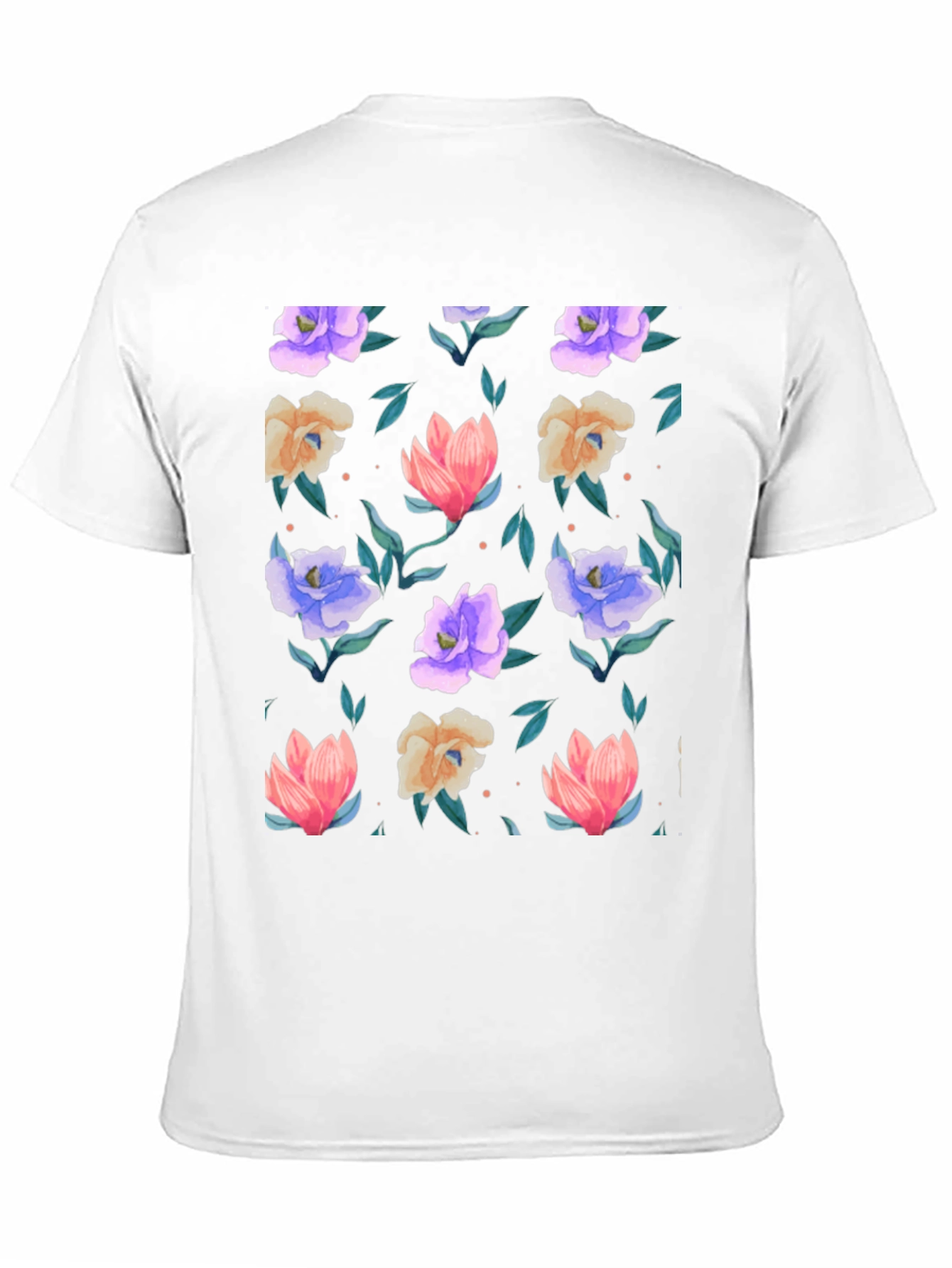 Black Floral Print T-Shirt - Black - Vibrant Blooms view 11